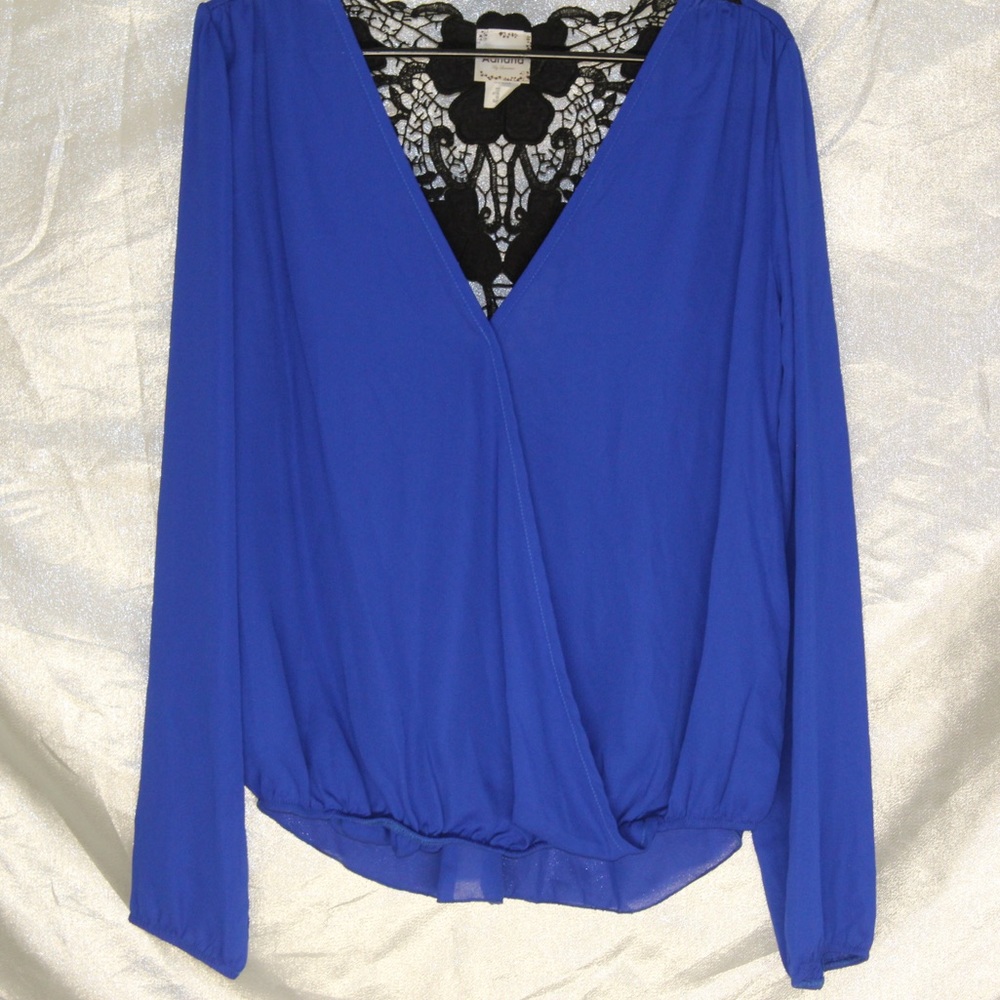 Blue Back-Lace Blouse